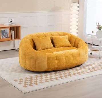 Luxe Cloud Zitbank - Chenille Stof Oranje – Loungebank, Verzenden, Nieuw