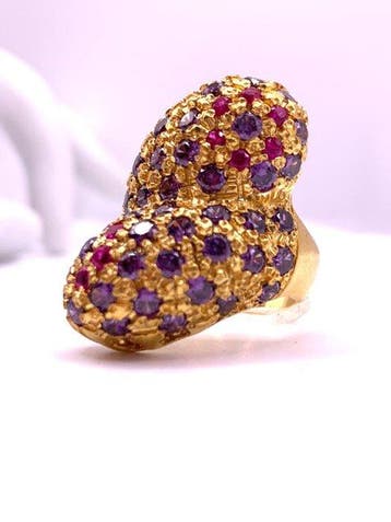 Zonder minimumprijs - Statement ring - 9 kt. Geel goud,, Sieraden, Tassen en Uiterlijk