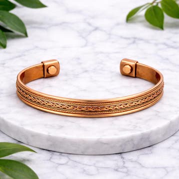 Koperen met messing gezondheids-klemarmband met 2 magneten –, Sieraden, Tassen en Uiterlijk, Armbanden, Ophalen of Verzenden, Nieuw