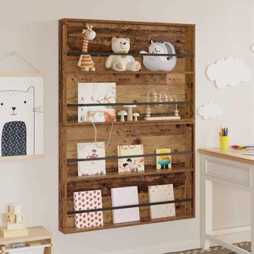 vidaXL Tijdschrift Rek 2 st Oudhout 100 x 12 x 70 cm Bewerkt, Verzenden, Nieuw