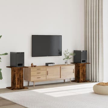 vidaXL Speakerstandaards 2 st 30x30x60 cm bewerkt hout, Verzenden, Nieuw