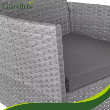 Gardlov Donkergrijze rattan tuinmeubelset met tweezitsban..., Ophalen of Verzenden, Nieuw
