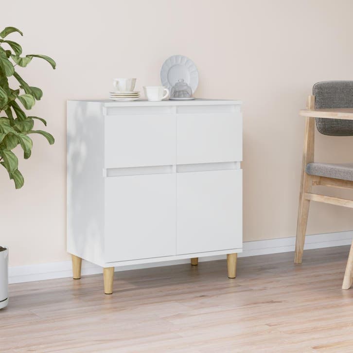 vidaXL Dressoir 60x35x70 cm bewerkt hout wit, Huis en Inrichting, Kasten | Dressoirs, 25 tot 50 cm, Nieuw, 50 tot 100 cm, Overige houtsoorten