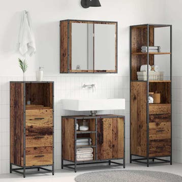 vidaXL Badkamermeubelset 4 st Oud Hout 65 x 33 x 60 cm, Verzenden, Nieuw, Overige typen