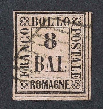 Italiaanse oude staten - Romagna 1859 - Cijfer 8 Baj rosa -, Gestempeld