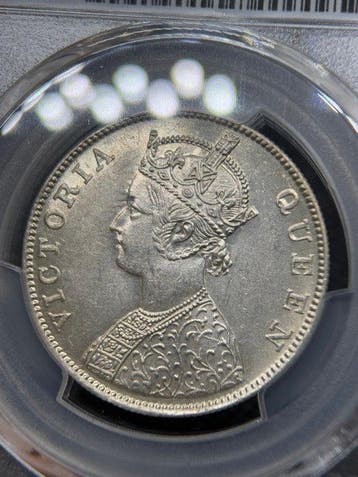 Brits India. Victoria. 1 Rupee 1862 PCGS MS62 (Zonder