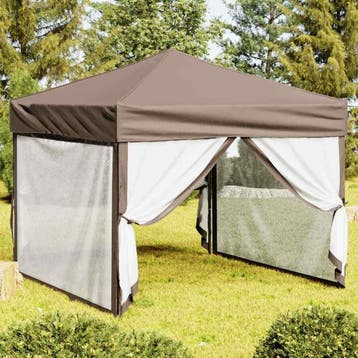 vidaXL Partytent inklapbaar met zijwanden 3x3 m taupe, Verzenden, Nieuw, Partytent