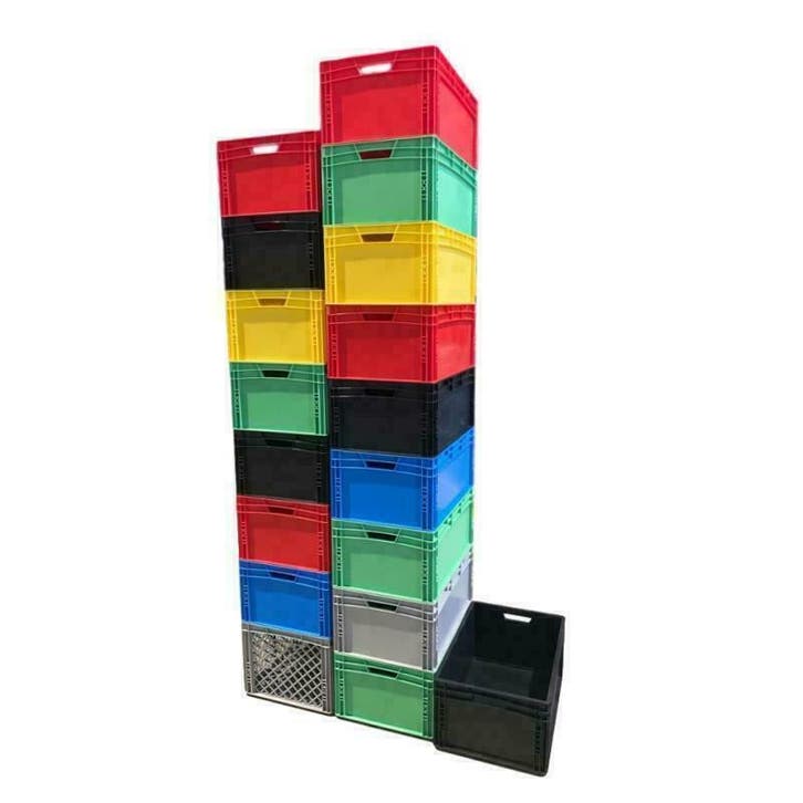 Stapelbak Kunststof kratten Alle kleuren opbergbox 60x40x27, Doe-het-zelf en Verbouw, Kratten en Dozen, 50 tot 75 cm, Nieuw, Bak of Kist