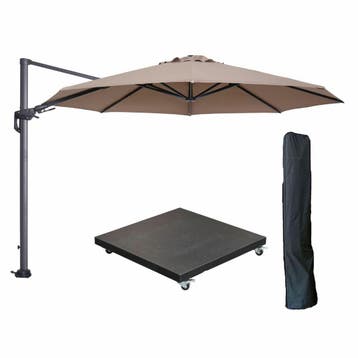Garden Impressions Hawaii zweefparasol Ø350 cm carbon black, Verzenden, Nieuw