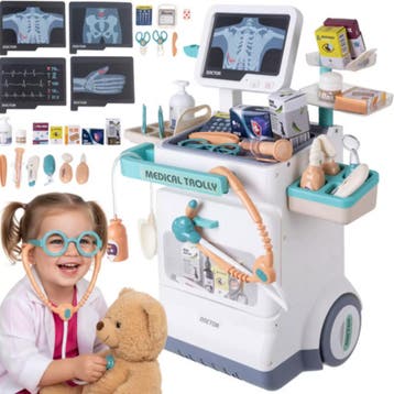 Ruhhy kinderdoktersset 26-delig – medische trolley met EC., Ophalen of Verzenden, Nieuw