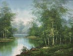 Europese school (XX) - “Murmurs of Mist and Leaf”, Antiek en Kunst, Kunst | Schilderijen | Klassiek