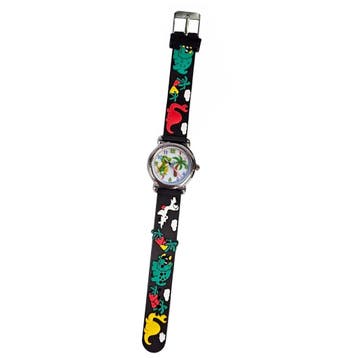 Fako - Kinderhorloge - 3D - Dinosaurus - Dino - Zwart, Verzenden, Nieuw