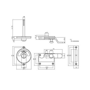 Intersteel WC-overslag met bocht vrij/bezet - chroom, Verzenden, Nieuw