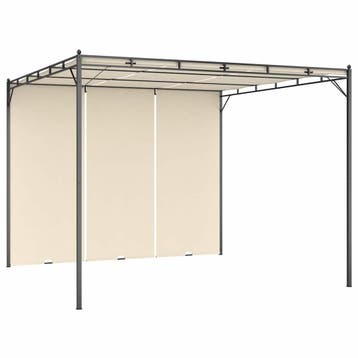 vidaXL Tuinprieel met zijgordijn 3x3x2,25 m crème, Verzenden, Nieuw