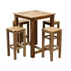 Barset Grade A teakhout 80x80xH105 cm 5-delig, Tuin en Terras, Ophalen of Verzenden, Nieuw, Teakhout