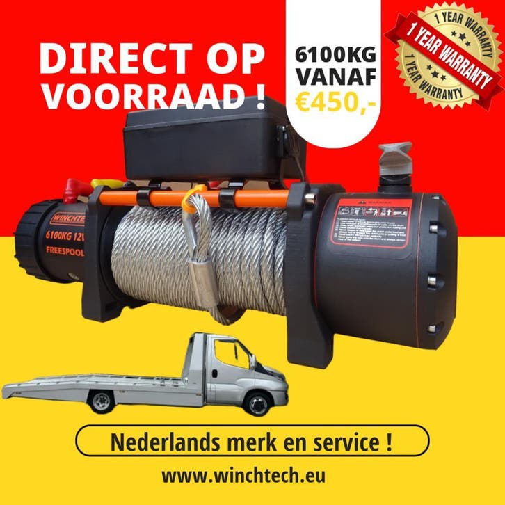 Elektrische Lier Kopen? 12V & 24V 4x4 & Boot | Winchtech, Auto diversen, Overige Auto diversen, Ophalen of Verzenden