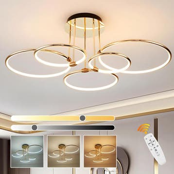 Kroonluchter Goud Modern 93cm | Tweedekansje | OP=OP, Ophalen of Verzenden, Zo goed als nieuw, Kunststof