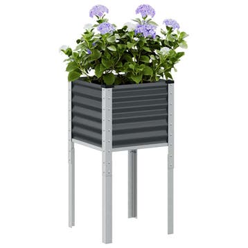vidaXL Plantenbak Antraciet 45x45x88 cm Staal, Verzenden, Nieuw, Metaal