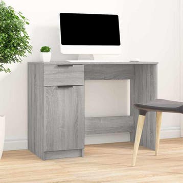 vidaXL Bureau 100x50x75 cm bewerkt hout grijs sonoma, Verzenden, Nieuw