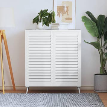 vidaXL Kastdeuren met lamellen 2 st 99,3x49,4 cm grenenhout, Verzenden, Nieuw