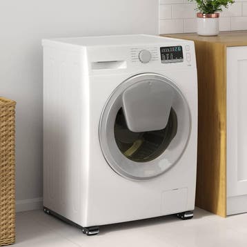 vidaXL Wasmachinebasis 2 st Zwart 72 x 5 x 4,5 cm Roestvrij, Verzenden, Nieuw