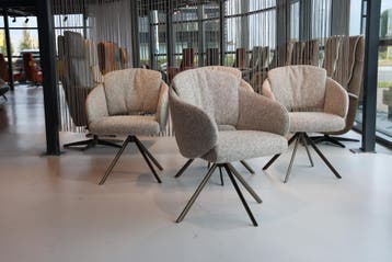 4x eetkamerstoel Sheffield Draai Gealux Stof Lathuile 03, Ophalen of Verzenden, Nieuw, Stof