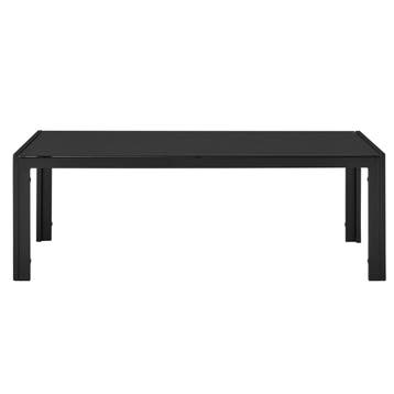 Glazen tuintafel klein metalen frame 35x100x50 cm zwart, Tuin en Terras, Verzenden, Nieuw
