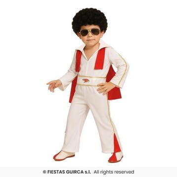 Elvis King Of Rock Kostuum Kind Wit/Rood, Ophalen of Verzenden, Nieuw