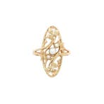 Gouden ring met parel 14 kt, Ophalen of Verzenden, Nieuw