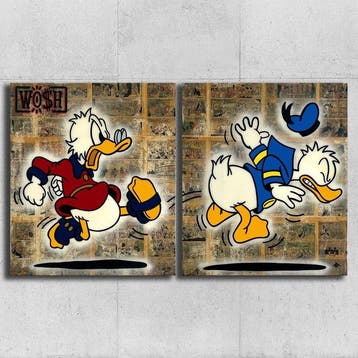 WO$H - B77995181E ( Diptych wosh ), Antiek en Kunst, Kunst | Schilderijen | Modern