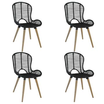 Design Stoelen Rattan Vintage | Tweedekansje | OP=OP, Zwart, Vintage, Ophalen of Verzenden, Zo goed als nieuw