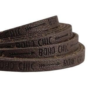 20 cm Plat imi leer 5mm met quote - Boho chic - Dark Choc..., Ophalen of Verzenden, Nieuw, Draad