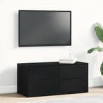 vidaXL TV-kast met lade Zwart Eiken 80 x 34 x 36 cm Bewerkt, Minder dan 50 cm, Verzenden, Nieuw, Minder dan 100 cm