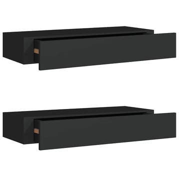 Wandplank met lade zwart | Laatste Stuk!, Ophalen of Verzenden, Zo goed als nieuw