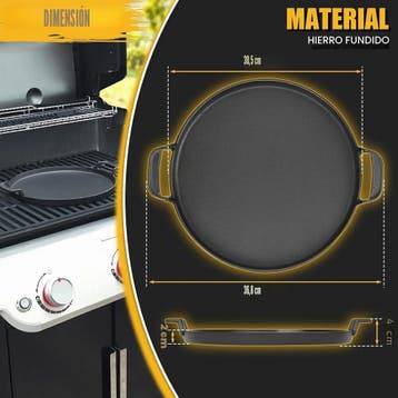 GFTIME Gietijzeren Grillpan 30,9cm voor Weber Gourmet BBQ..., Verzenden, Nieuw