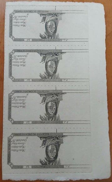 Italië. Kingdom of Sardinia 25 Lire uncut sheet of 4 - Pick