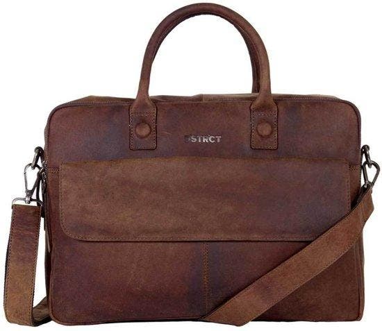 DSTRCT Wall Street Laptoptas - 17 inch – Bruin, Computers en Software, Laptoptassen, Verzenden