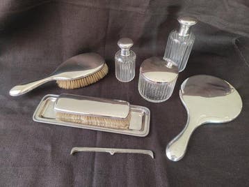 Toiletset (8) - Zilver, Kristal - Zilver 916/1000