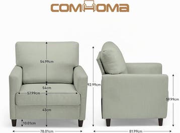 Fauteuil met armleuning - Relaxfauteuil - Relaxstoel - Groen, Verzenden, Zo goed als nieuw