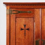 Strakke smalle bijna 2 meter hoge boekenkast met messing en, Ophalen of Verzenden
