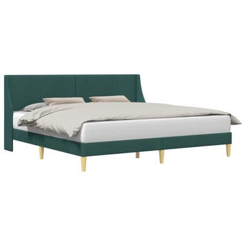 vidaXL Bedframe 202 x 204 x 96 cm aansluitplaat, Verzenden, Nieuw, Groen, Stof