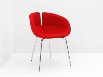Fauteuil Moroso Fjord  - rood - 4-poot chroom, Werkplek, Ophalen of Verzenden, Gebruikt, Overige typen