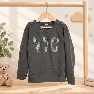 Zeeman zwarte trui met NYC-print maat 140, Zeeman, Gebruikt, Jongen of Meisje, Trui of Vest