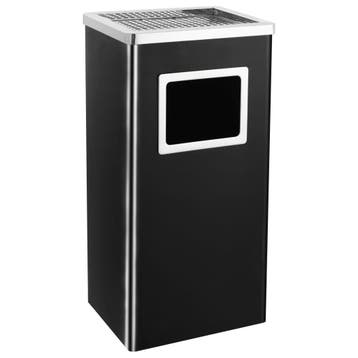 vidaXL Asbak/prullenbak 45 L staal zwart, Verzenden, Nieuw