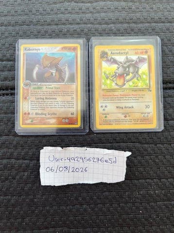 Pokémon - 2 Card - Kabutops, Aerodactyl Foil - WOTC, Nieuw