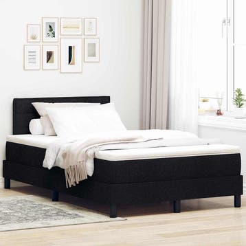 vidaXL Boxspring bed met LED-stripverlichting Zwart 120 x, Verzenden, Zwart, Nieuw, Twijfelaar