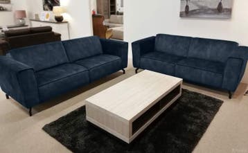 Bankstel Wolvega - rechte banken - Blauw, Nieuw, Stof