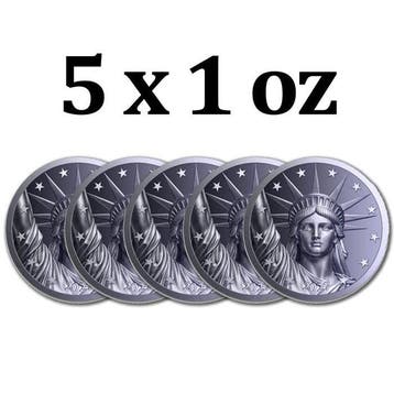 Verenigde Staten. 5 x 2027 1 oz Titanium Statue of Liberty