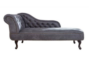 Chesterfield chaise longue 170cm antiekgrijs met, Ophalen of Verzenden, Nieuw