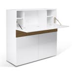 *WOONWINKEL* TemaHome Focus Secretaire Wit Met Walnoot, Huis en Inrichting, Bureaus, Verzenden, Nieuw